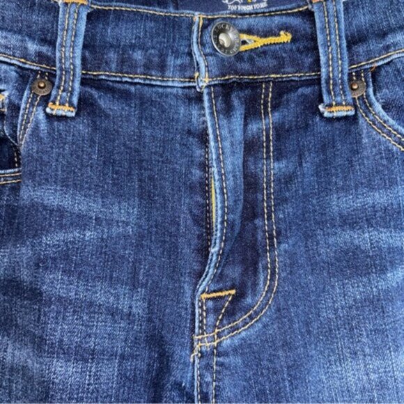 Lucky Brand Women's 8/29 Ankle Sofia Boot Denim Blue Jeans Dark Blue Flare - Picture 6 of 11